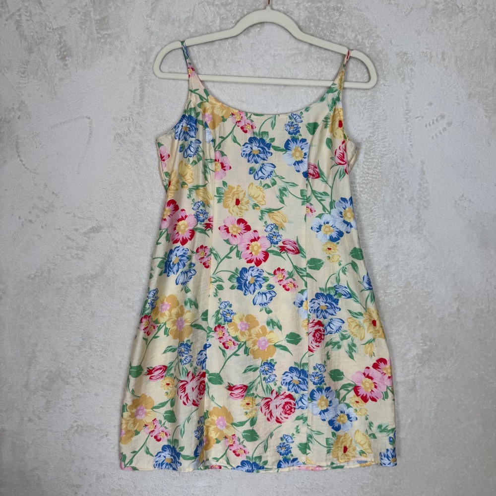 Cottagecore Floral Sundress Garden Party Prairie Mini Dress Size‎ 8 Smocked Back